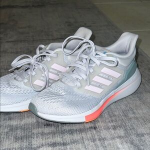 Adidas Women's Athletic Shoes - Gray, Pink, and Teal
